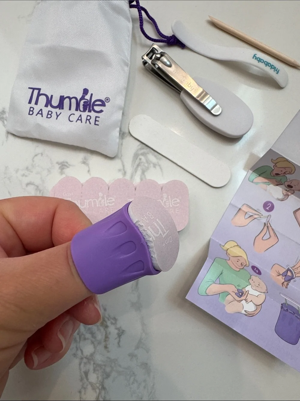 Baby Care Nail Kit - Pink & Purple Fridababy Thumble Baby Nails